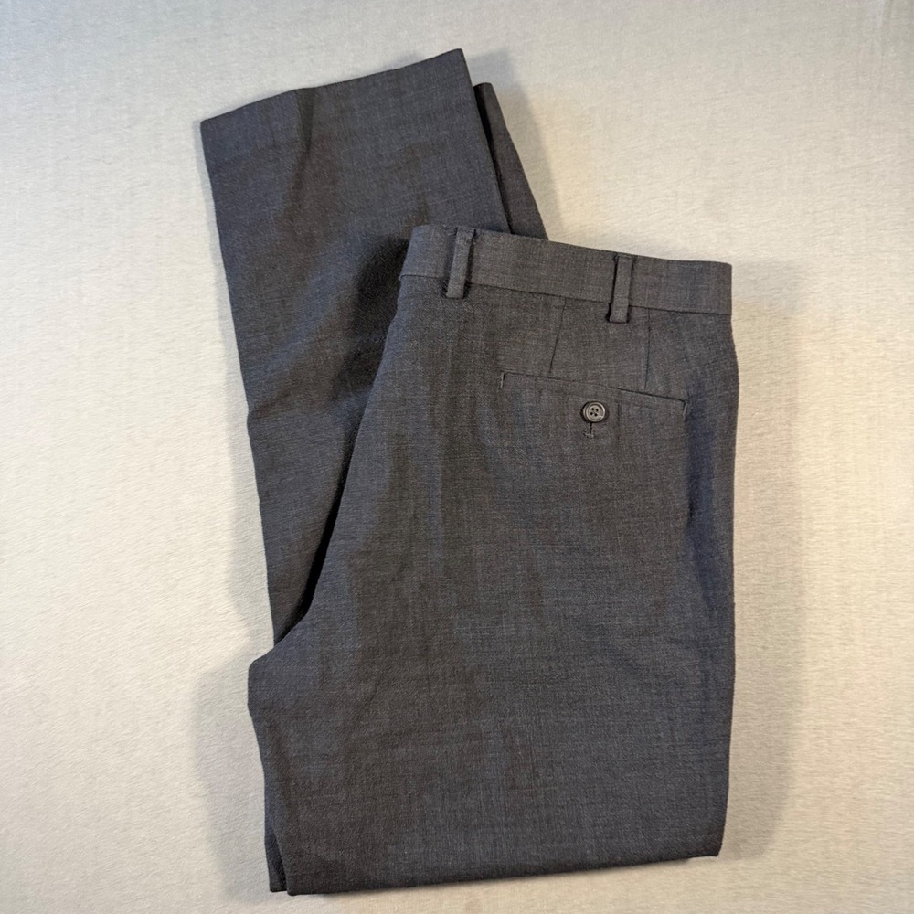 Lauren Ralph Lauren Total Comfort Mens 38x30 Grey 100% Wool Dress Pants Trousers